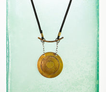 Load image into Gallery viewer, brass etched gong necklace 