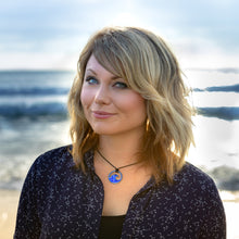 Load image into Gallery viewer, Aqua Blue Enamel Wave Necklace