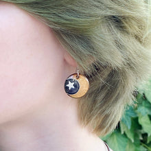Load image into Gallery viewer, Moon and stars enamel earrings