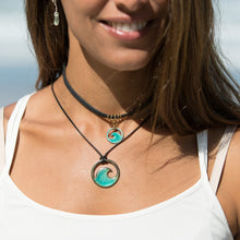 Load image into Gallery viewer, Royal Blue Enamel Wave Necklace