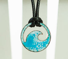 Load image into Gallery viewer, Aqua Enamel Mini Wave Choker Necklace