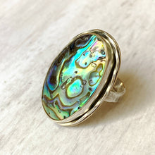 Load image into Gallery viewer, Abalone shell sterling silver ring - custom made