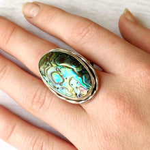 Load image into Gallery viewer, Abalone shell sterling silver ring - custom made