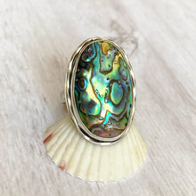 Load image into Gallery viewer, Abalone shell sterling silver ring - custom made