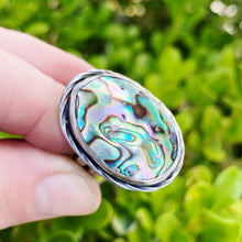 Load image into Gallery viewer, Abalone shell sterling silver ring - custom made