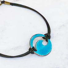 Load image into Gallery viewer, Aqua Blue Enamel Mini Wave Bracelet