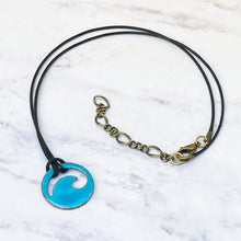 Load image into Gallery viewer, Aqua Blue Enamel Mini Wave Necklace
