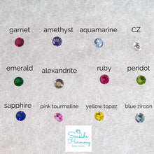 Load image into Gallery viewer, Sterling silver hammered wave ring with custom gemstone, birthstone ring