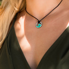 Load image into Gallery viewer, Light Blue Enamel Mini Wave Necklace