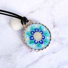 Load image into Gallery viewer, Ocean inspired mandala cloisonné druzy pendant