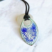 Load image into Gallery viewer, crackle enamel pendant blue white green
