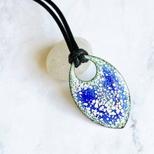 Load image into Gallery viewer, crackle enamel pendant blue white green