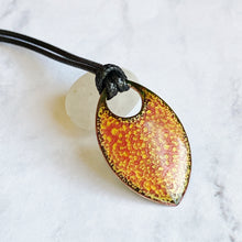 Load image into Gallery viewer, gold and pink crackle pendant