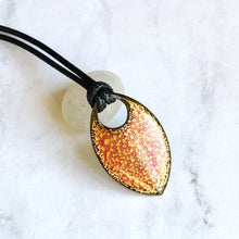 Load image into Gallery viewer, gold and pink crackle pendant