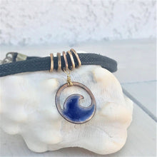 Load image into Gallery viewer, Midnight Blue Enamel Mini Wave Choker Necklace