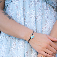 Load image into Gallery viewer, Aqua Blue Enamel Mini Wave Bracelet
