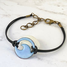 Load image into Gallery viewer, Light Blue Enamel Mini Wave Bracelet