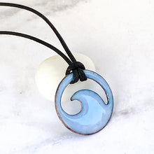Load image into Gallery viewer, Light Blue Enamel Mini Wave Necklace