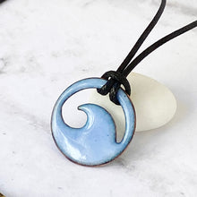 Load image into Gallery viewer, Light Blue Enamel Mini Wave Necklace