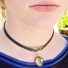 Load image into Gallery viewer, moon and star enamel choker with black cord