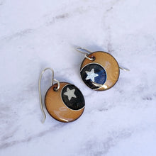 Load image into Gallery viewer, Moon and stars enamel earrings