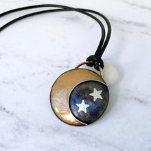 Load image into Gallery viewer, moon and stars enamel cloisonne pendant seaside harmony jewelry