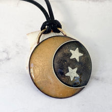 Load image into Gallery viewer, moon and stars enamel cloisonne pendant seaside harmony jewelry