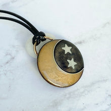 Load image into Gallery viewer, moon and stars enamel cloisonne pendant seaside harmony jewelry