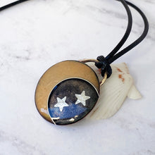 Load image into Gallery viewer, moon and stars enamel cloisonne pendant seaside harmony jewelry