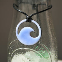 Load image into Gallery viewer, Light Blue Enamel Wave Necklace