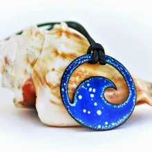 Load image into Gallery viewer, Royal Blue Enamel Wave Necklace