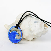 Load image into Gallery viewer, Royal Blue Enamel Wave Necklace