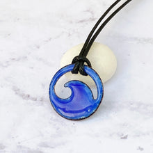 Load image into Gallery viewer, Royal Blue Enamel Mini Wave Necklace