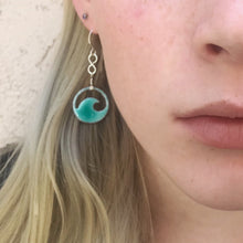 Load image into Gallery viewer, Sky Blue Copper enamel wave eternity earrings