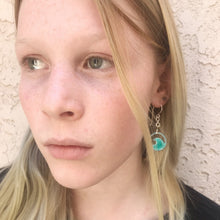 Load image into Gallery viewer, Transparent Royal Blue Copper enamel wave eternity earrings