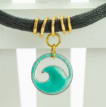Load image into Gallery viewer, Seagreen Enamel Mini Wave Choker Necklace