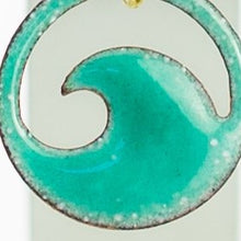 Load image into Gallery viewer, Enamel No-bail Mini Wave Choker Necklace - Aqua, seagreen, royal blue, light blue, turquoise, ocean bubbles