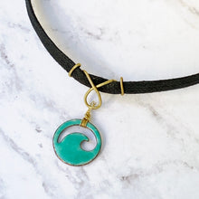 Load image into Gallery viewer, Seagreen Enamel Mini Wave Choker Necklace