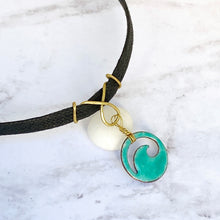 Load image into Gallery viewer, Seagreen Enamel Mini Wave Choker Necklace