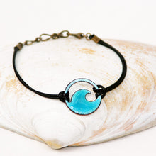 Load image into Gallery viewer, Turquoise Blue Enamel Mini Wave Bracelet